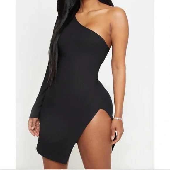 open lace back dress Gyrithia One Shoulder Latex Mini Dress  Mew Mews